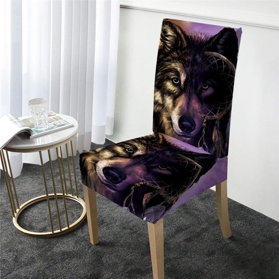 Wolf Cover for a dining chair 2 Wolf Cover for a dining chair - Image 2