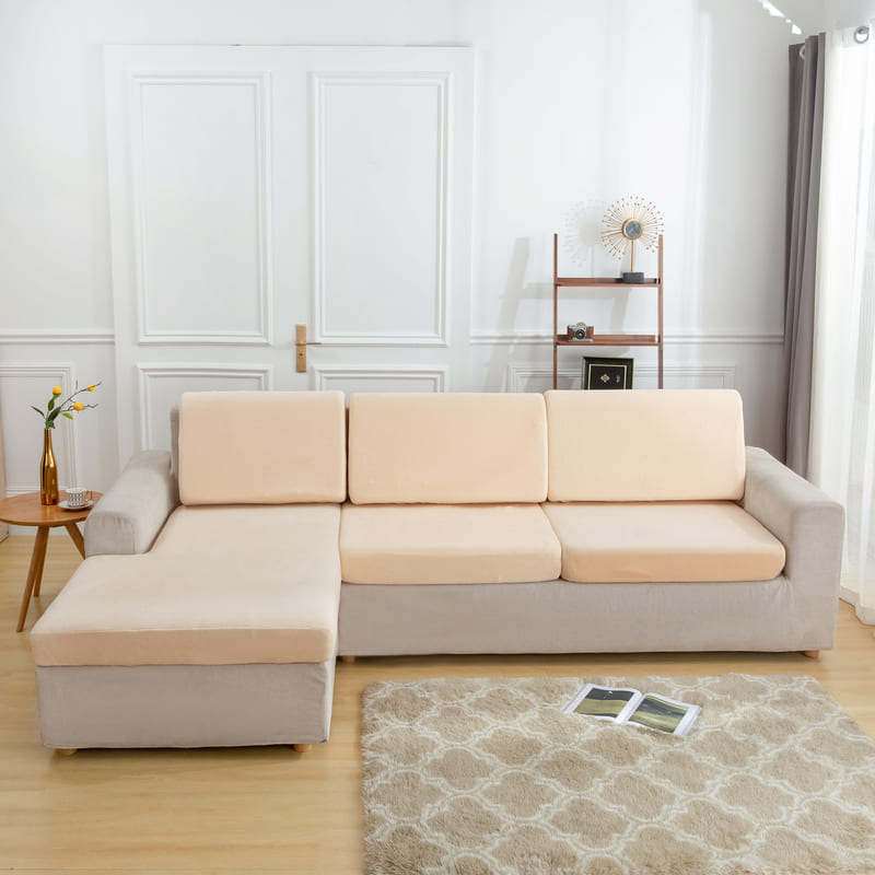 Beige Plush Cover for a seat cushion 3 Beige Plush Cover for a seat cushion - Image 3