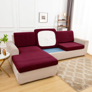 Burgundy Microfiber Cover for a seat cushion
