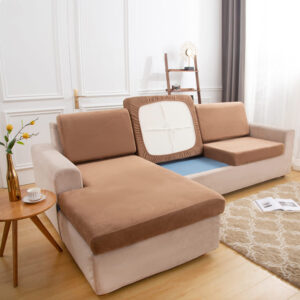 Camel Plush Cover for a seat cushion