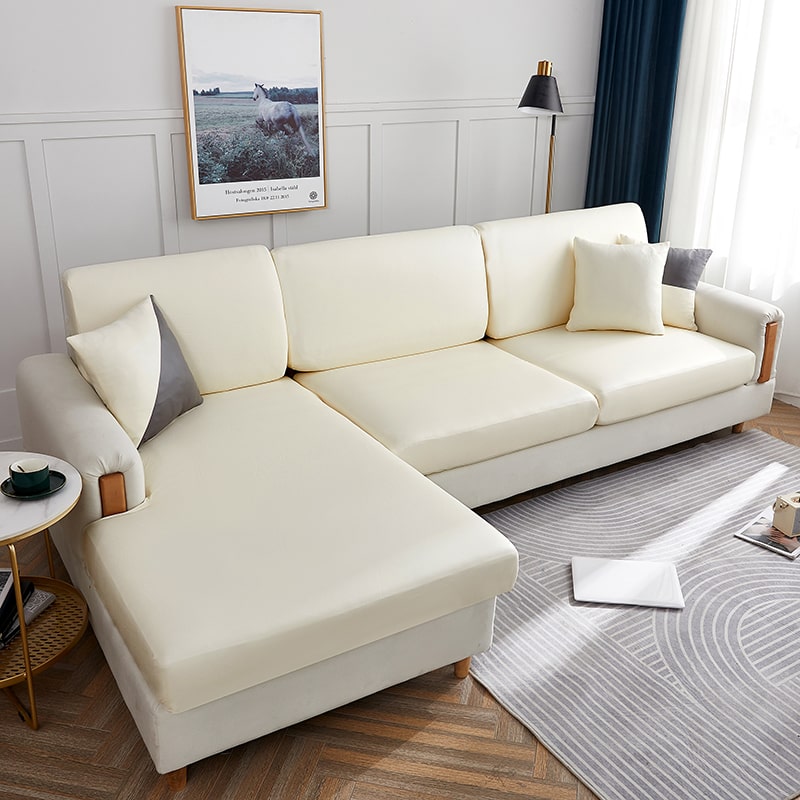Cream Leather Faux Leather Cover for a seat cushion 2 Cream Leather Faux Leather Cover for a seat cushion - Image 2