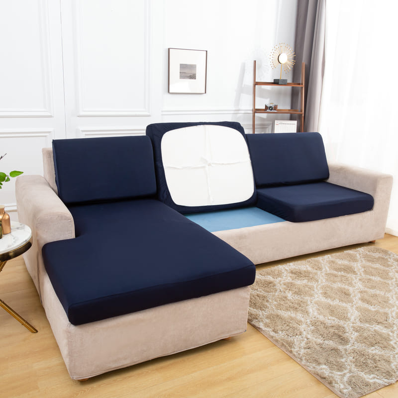 Stretch Navy Cover for a sofa 1 Stretch Navy Cover for a sofa