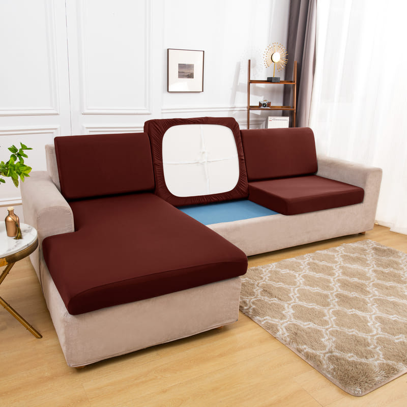 Stretch Brown Brown Cover for a sofa 2 Stretch Brown Brown Cover for a sofa - Image 2