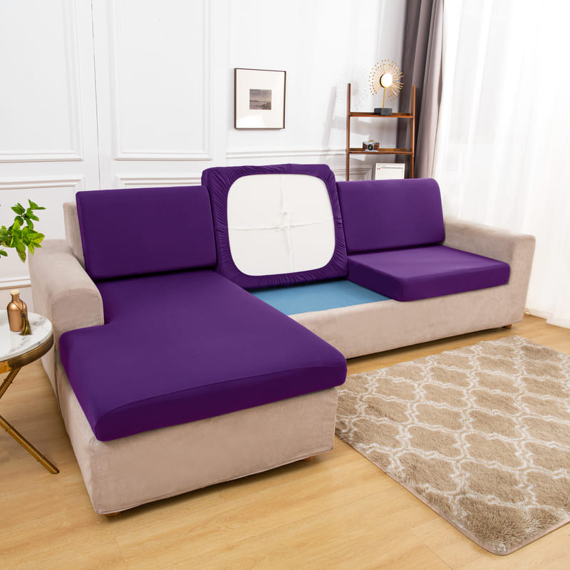 Stretch Purple Cover for a sofa 1 Stretch Purple Cover for a sofa