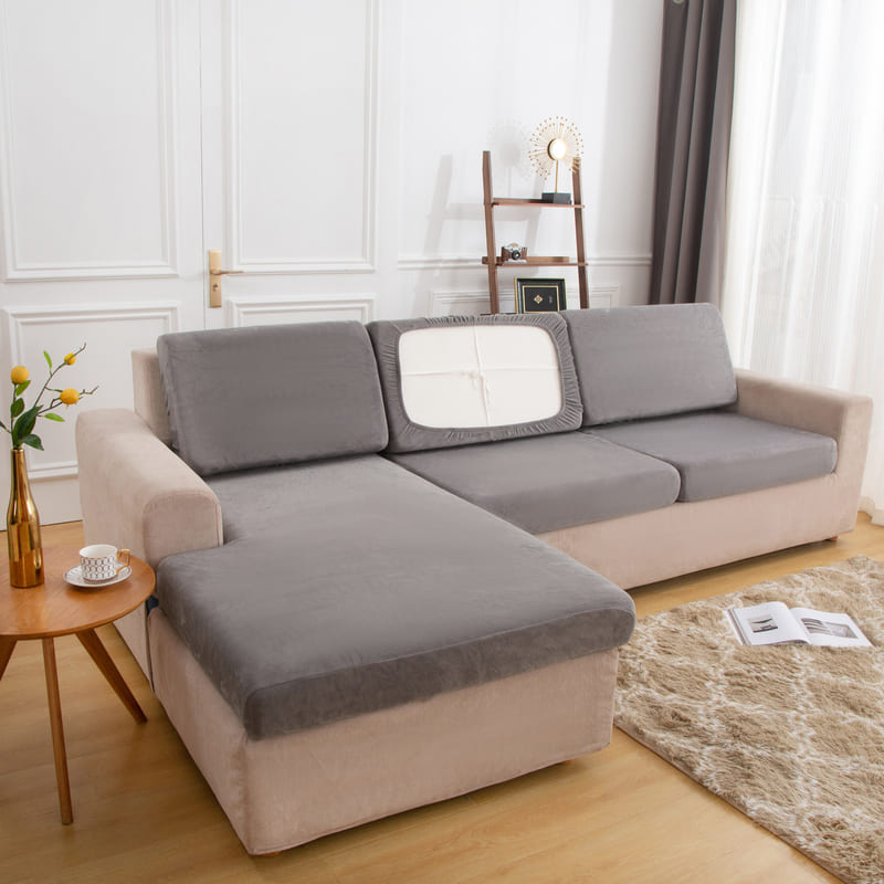 Gray Plush Cover for a seat cushion, 26-37 in 3 Gray Plush Cover for a seat cushion, 26-37 in - Image 3