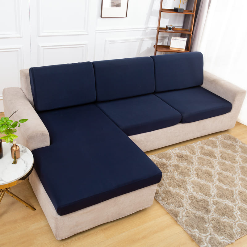 Stretch Navy Cover for a sofa 2 Stretch Navy Cover for a sofa - Image 2