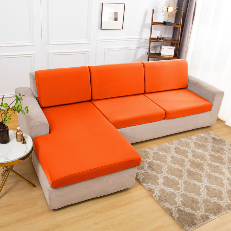 Stretch Orange Cover for a sofa 2 Stretch Orange Cover for a sofa - Image 2