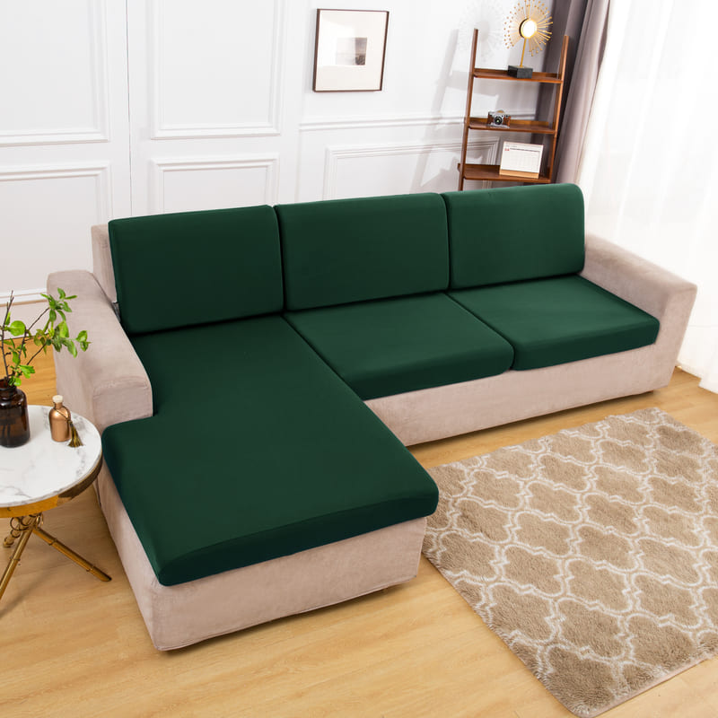 Stretch Pine Green Cover for a sofa 2 Stretch Pine Green Cover for a sofa - Image 2