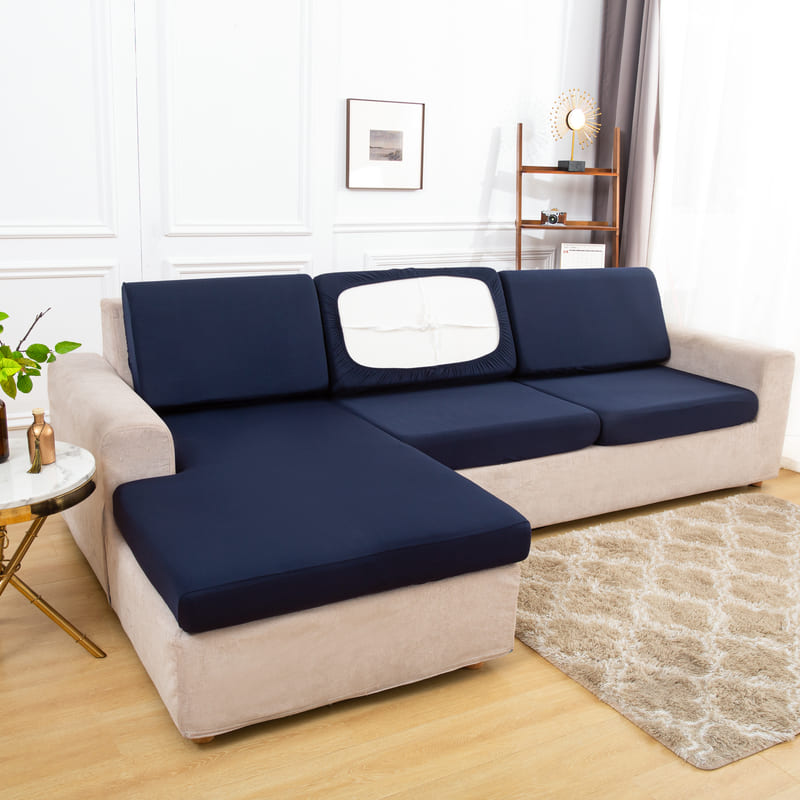Stretch Navy Cover for a sofa 3 Stretch Navy Cover for a sofa - Image 3