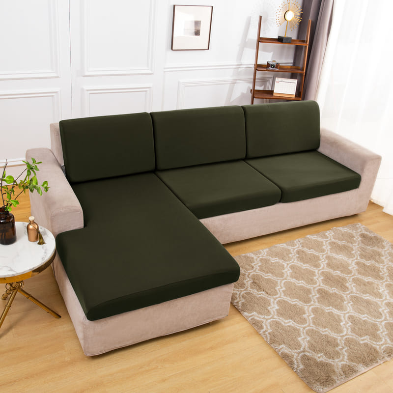 Stretch Khaki Cover for a sofa 3 Stretch Khaki Cover for a sofa - Image 3