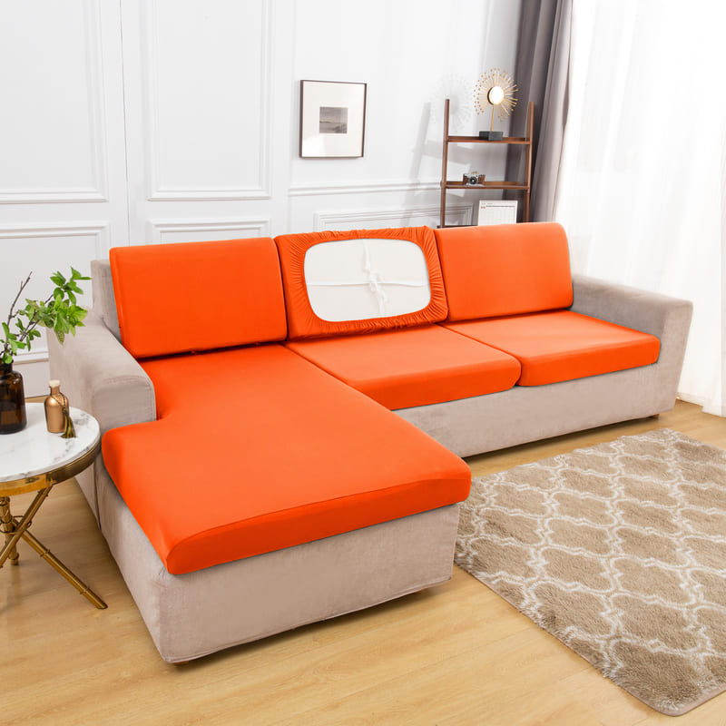 Stretch Orange Cover for a sofa 3 Stretch Orange Cover for a sofa - Image 3