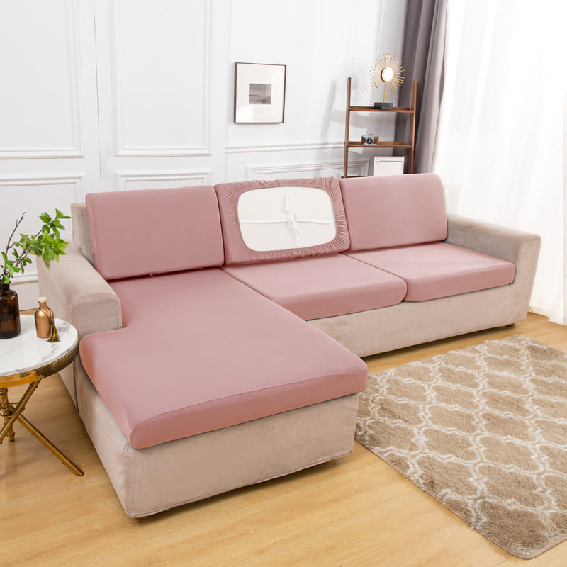 Stretch Dusty Pink Cover for a sofa 3 Stretch Dusty Pink Cover for a sofa - Image 3