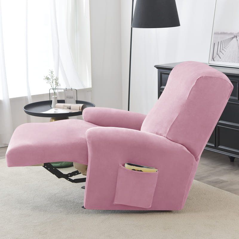 Recliner Pink Velvet Cover for an armchair 1 Recliner Pink Velvet Cover for an armchair