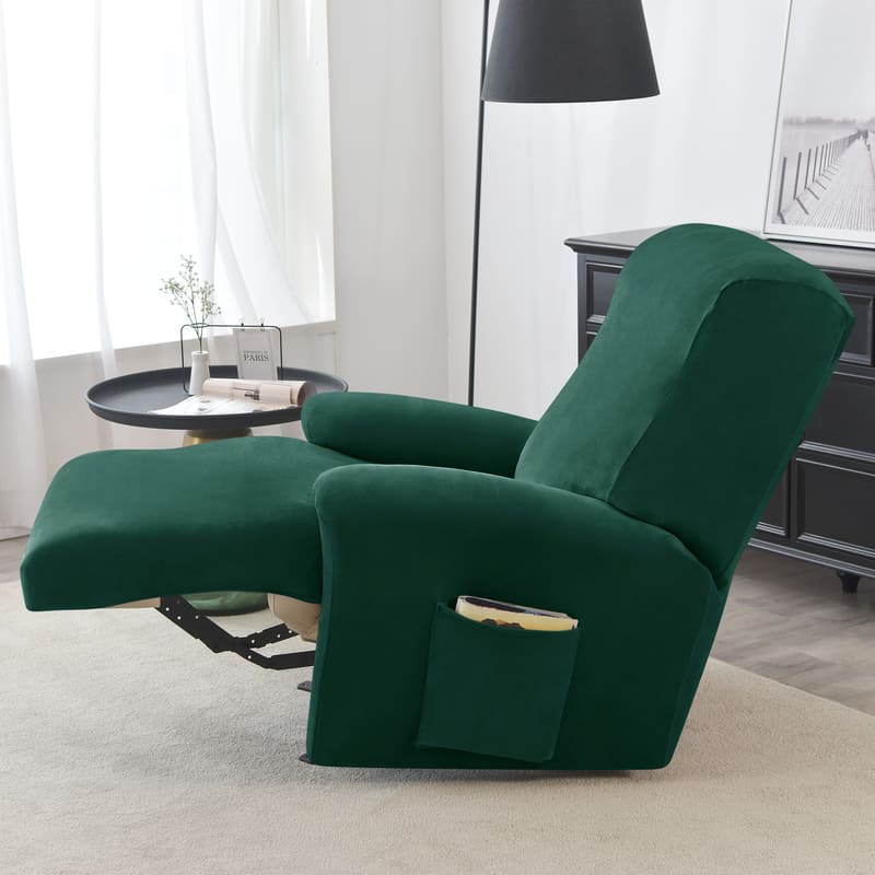 Recliner Pine Green Velvet Cover for an armchair 1 Recliner Pine Green Velvet Cover for an armchair