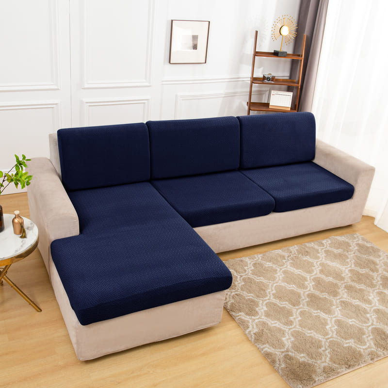 Navy Microfiber Cover for a seat cushion 2 Navy Microfiber Cover for a seat cushion - Image 2