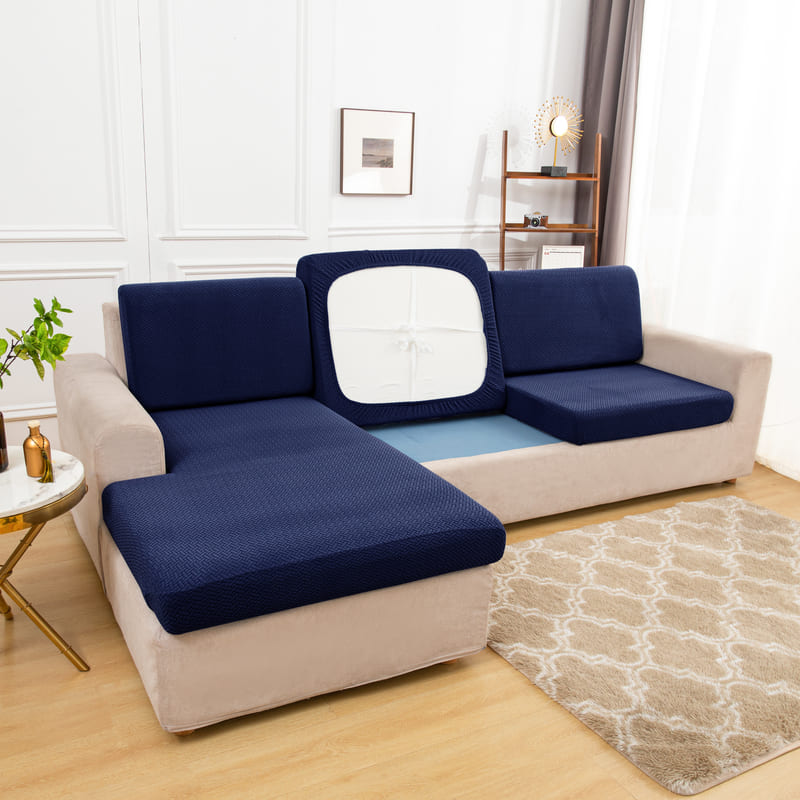 Navy Microfiber Cover for a seat cushion 1 Navy Microfiber Cover for a seat cushion