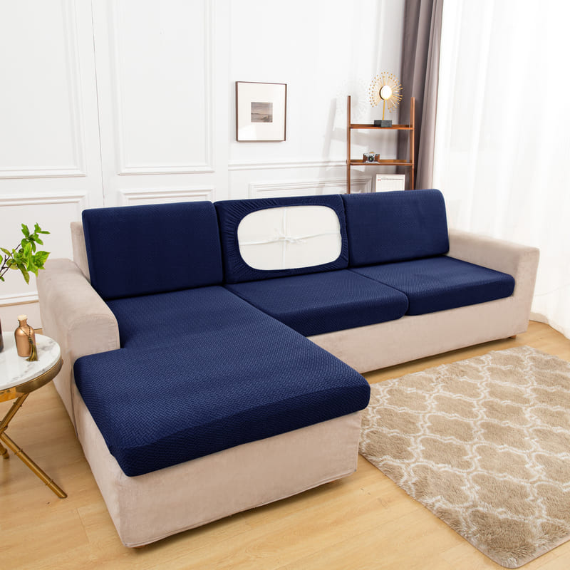 Navy Microfiber Cover for a seat cushion 3 Navy Microfiber Cover for a seat cushion - Image 3