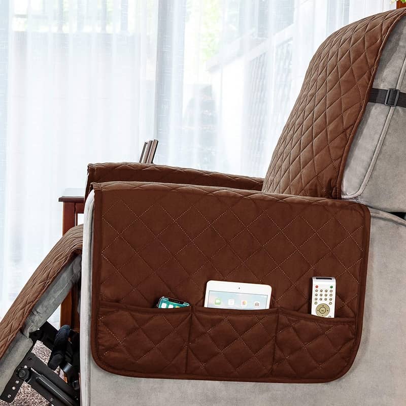 Quilted Brown Waterproof Protector for an armchair 3 Quilted Brown Waterproof Protector for an armchair - Image 3