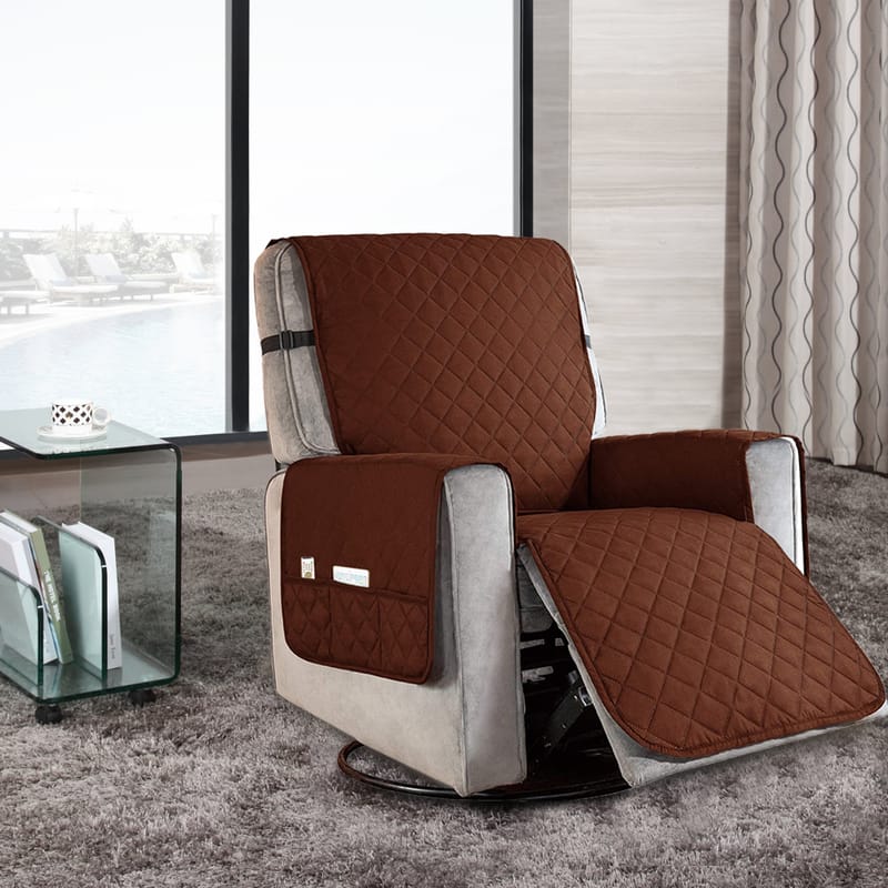 Quilted Brown Waterproof Protector for an armchair 2 Quilted Brown Waterproof Protector for an armchair - Image 2