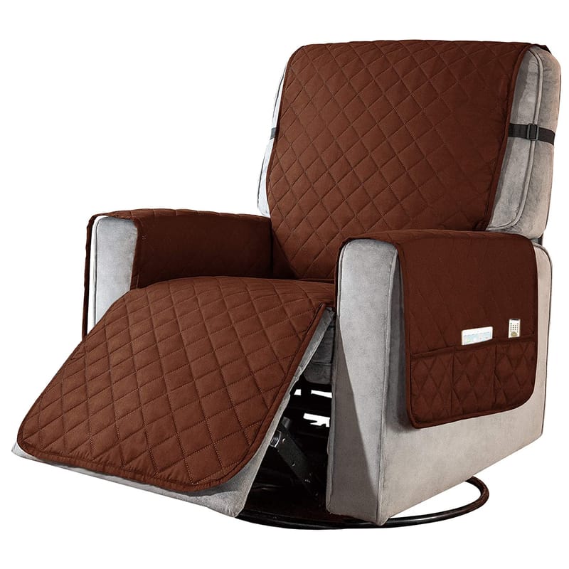 Quilted Brown Waterproof Protector for an armchair 1 Quilted Brown Waterproof Protector for an armchair