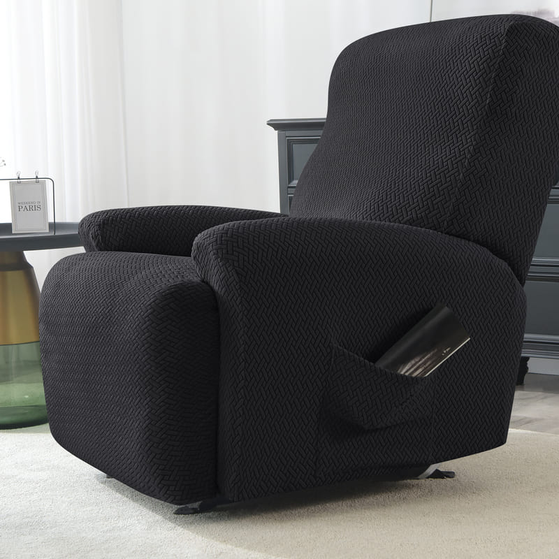Recliner Black Microfiber Cover for an armchair 3 Recliner Black Microfiber Cover for an armchair - Image 3