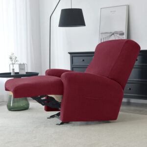 Recliner Burgundy Jacquard Cover for an armchair