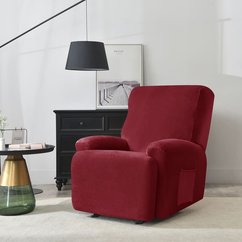 Recliner Burgundy Velvet Cover for an armchair 2 Recliner Burgundy Velvet Cover for an armchair - Image 2