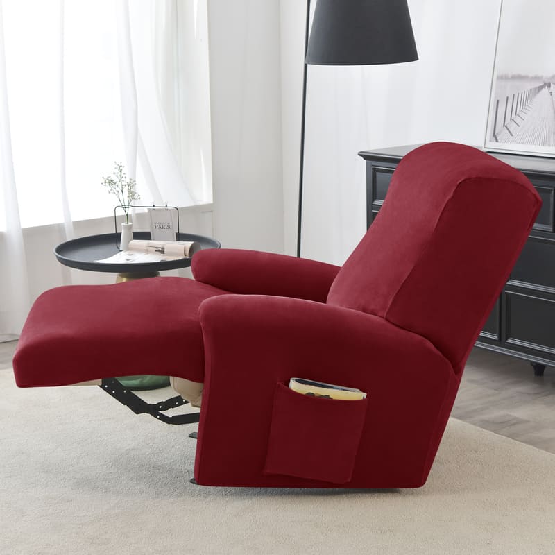 Recliner Burgundy Velvet Cover for an armchair 1 Recliner Burgundy Velvet Cover for an armchair