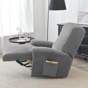 Recliner Gray Velvet Cover for an armchair