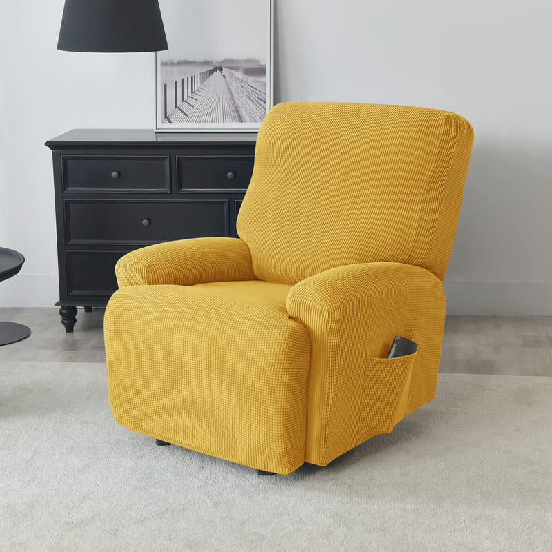 Recliner Mustard Jacquard Cover for an armchair 2 Recliner Mustard Jacquard Cover for an armchair - Image 2