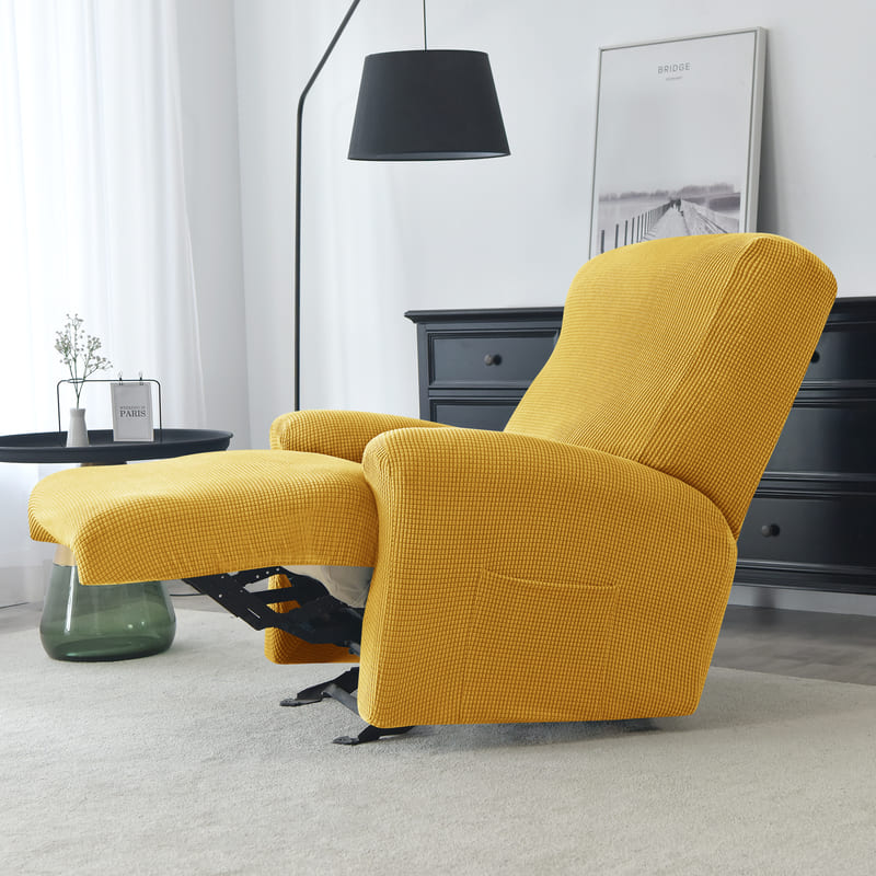 Recliner Mustard Jacquard Cover for an armchair 1 Recliner Mustard Jacquard Cover for an armchair