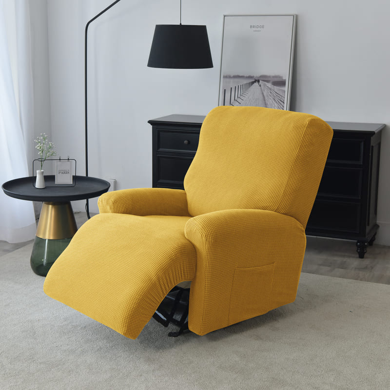Recliner Mustard Jacquard Cover for an armchair 3 Recliner Mustard Jacquard Cover for an armchair - Image 3
