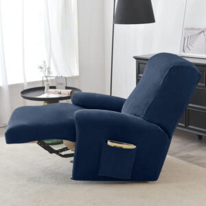 Recliner Navy Velvet Cover for an armchair