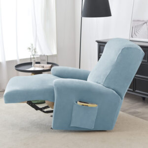 Recliner Sky Blue Velvet Cover for an armchair