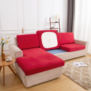 Red Plush Cover for a seat cushion