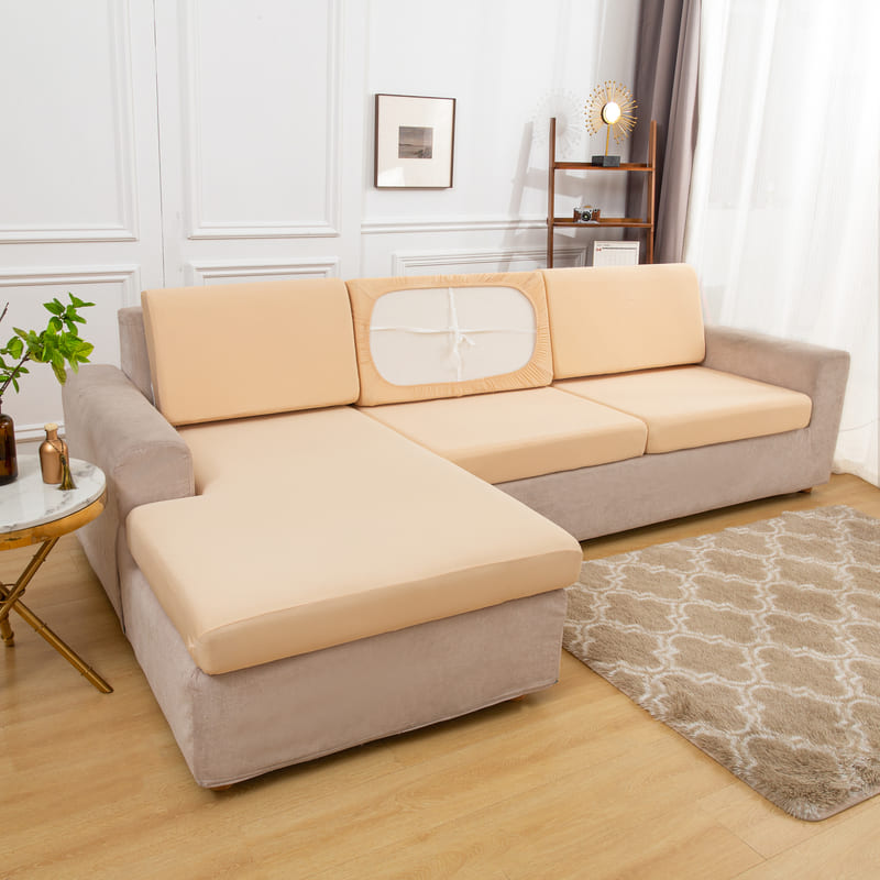 Stretch Beige Cover for a sofa 3 Stretch Beige Cover for a sofa - Image 3