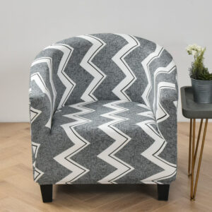 Stretch Grey Striped Cover for a cabriolet armchair