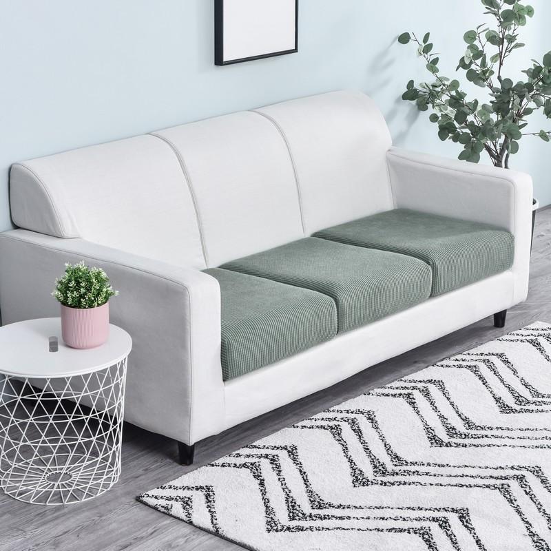 Stretch Moss Green Cover for a sofa seat cushion 3 Stretch Moss Green Cover for a sofa seat cushion - Image 3
