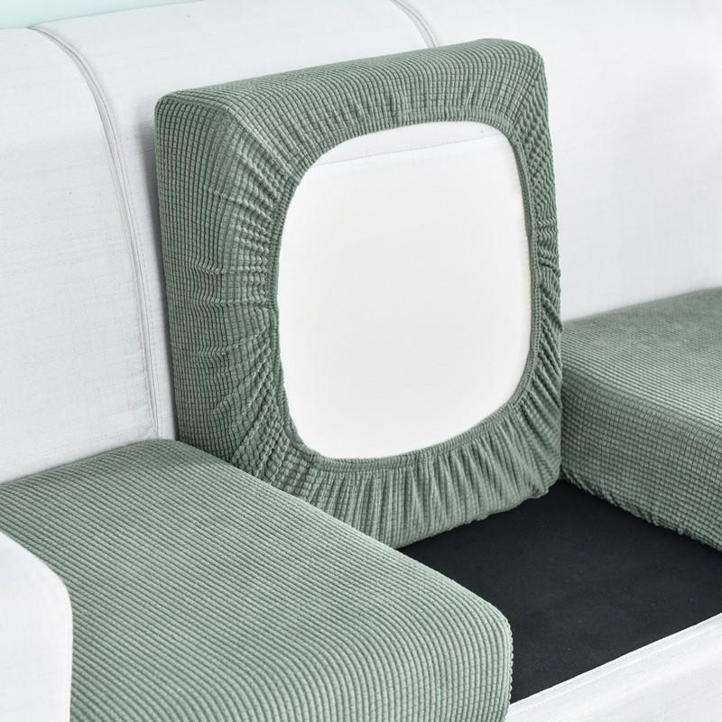 Stretch Moss Green Cover for a sofa seat cushion 1 Stretch Moss Green Cover for a sofa seat cushion