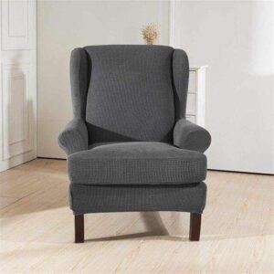 Gray Wingback Cover for an armchair