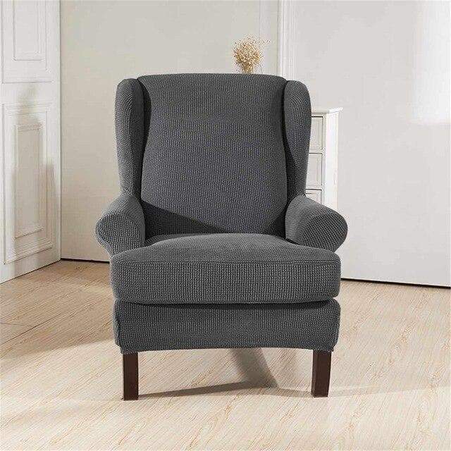 Gray Wingback Cover for an armchair 1 Gray Wingback Cover for an armchair
