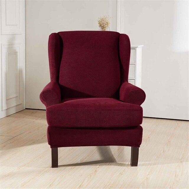 Burgundy Wingback Cover for an armchair 1 Burgundy Wingback Cover for an armchair