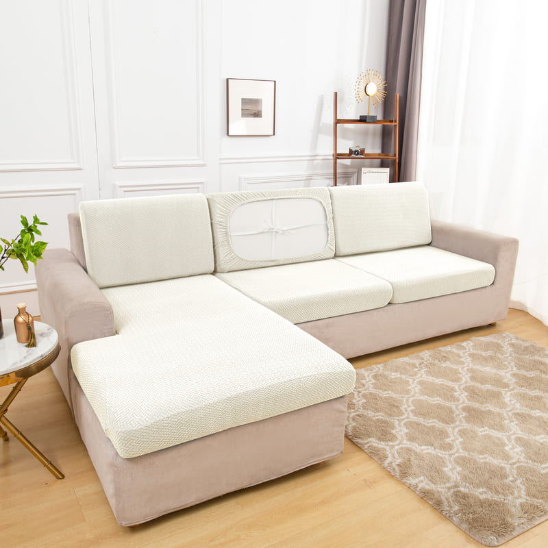 White Microfiber Cover for a seat cushion 2 White Microfiber Cover for a seat cushion - Image 2