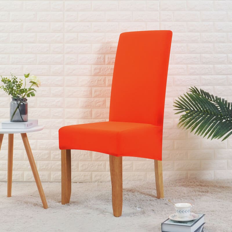 Wide Orange Cover for a dining chair 1 Wide Orange Cover for a dining chair