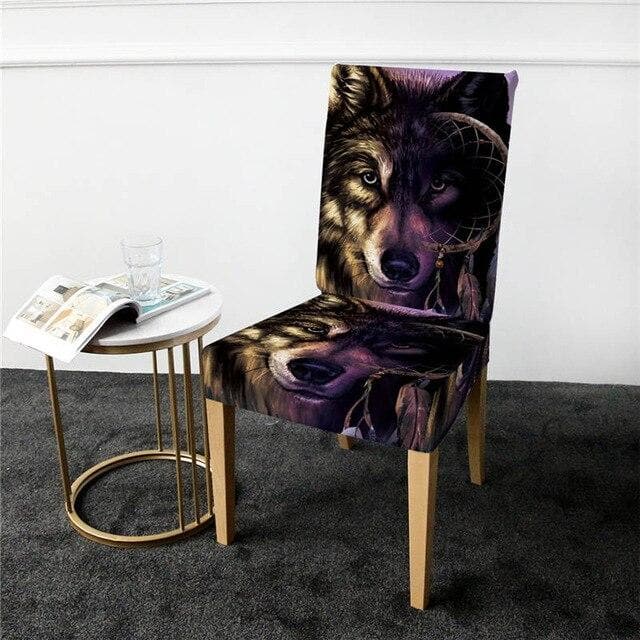 Wolf Cover for a dining chair 1 Wolf Cover for a dining chair