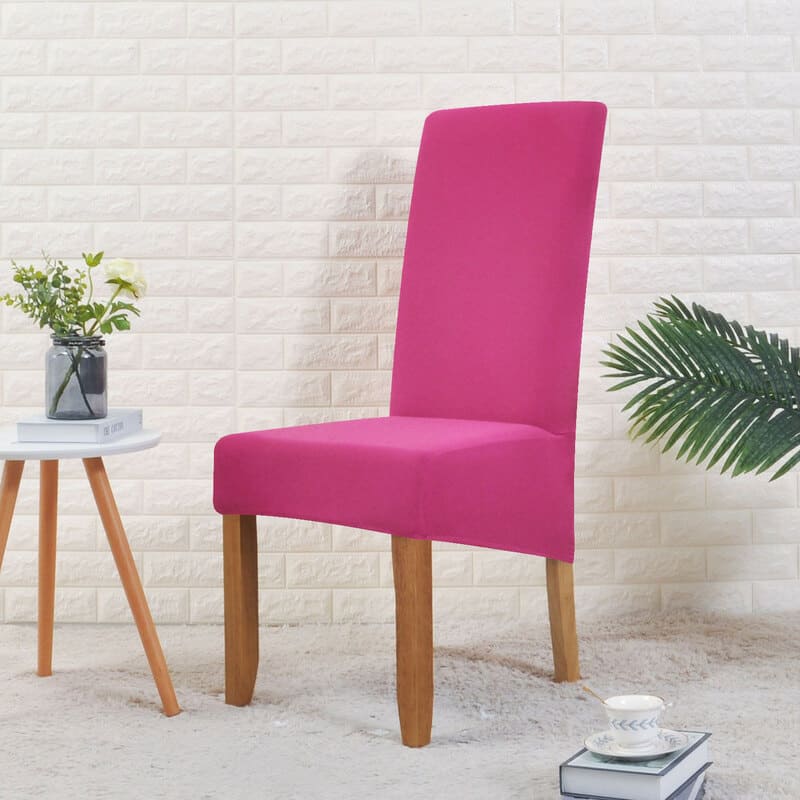 Rose Pink Dining Chair Cover, Wide Fit 1 Rose Pink Dining Chair Cover, Wide Fit