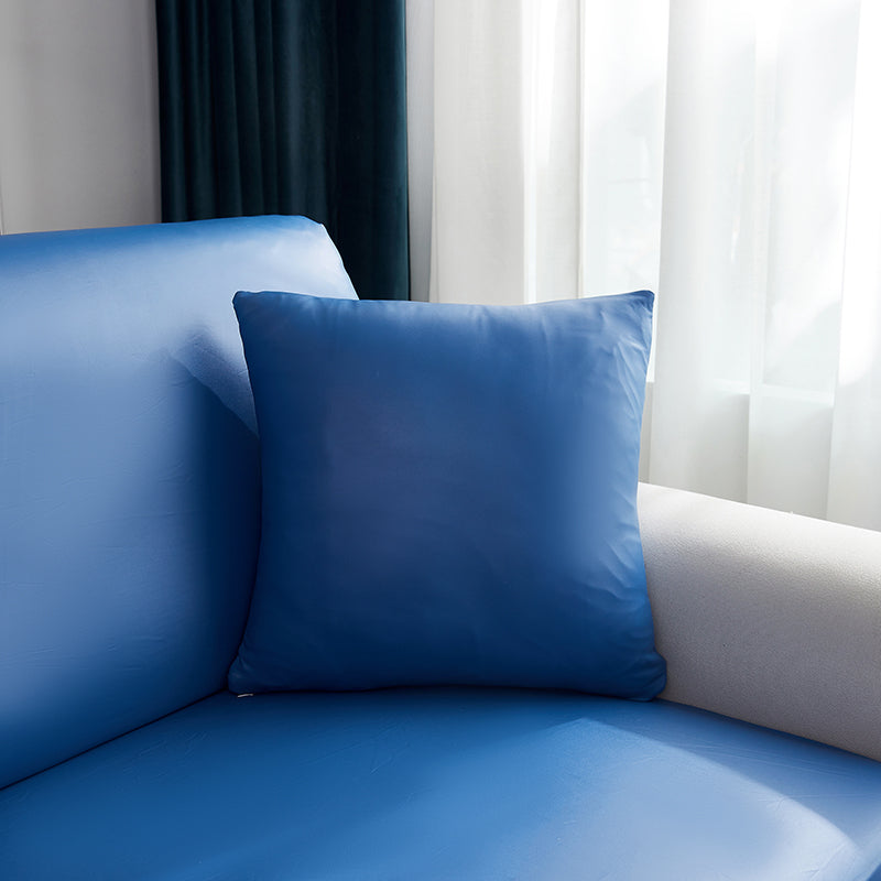 Blue Faux Leather Seat Cushion Cover 1 Blue Faux Leather Seat Cushion Cover