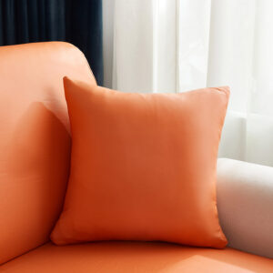 Orange Faux Leather Seat Cushion Cover