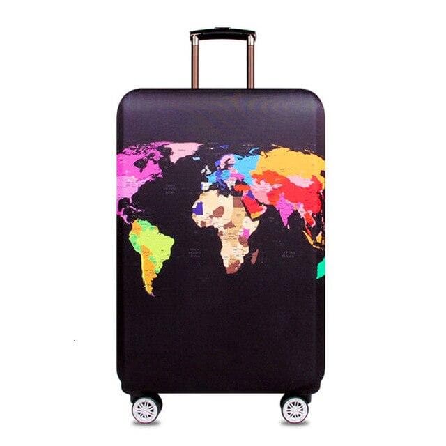 World Map Print Suitcase Cover 1 World Map Print Suitcase Cover